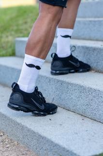 Kníraté sportovní ponožky Movember bílé 42-46