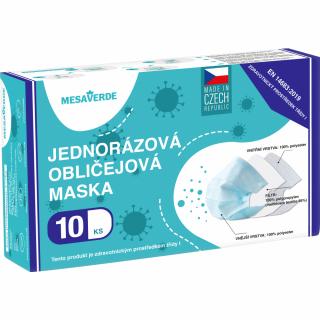 3vrstvá ochranná obličejová rouška, výroba ČR 10 ks