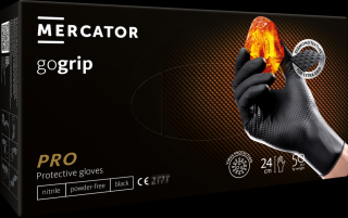 GOGRIP - Nitrilové rukavice, bez pudru, 50 ks, černé  L :  L