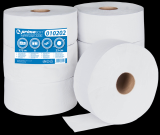 Toaletní Papír Jumbo průměr 23cm/2vr. bílý recykl bal/6rol (212)