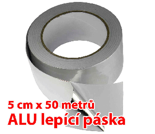 ALU páska, hliníková samolepící páska, od 100 Kč počet ks v balení: 50 ks
