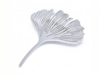 Dámská brož list ginkgo biloba stříbrná