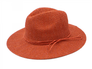 Dámský letní fedora klobouk Martha cihlově červený Velikost: Univerzální