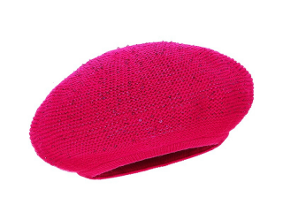 Dámský vlněný pletený baret Claire fuchsiový Velikost: Univerzální