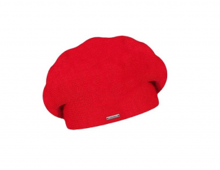 Dámský vlněný pletený baret Manon červený Velikost: Univerzální