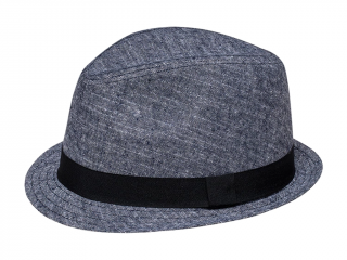 Unisex trilby klobouk Hubert modrý Velikost: 56/57 cm