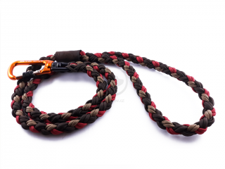 NA ZAKÁZKU Vodítko paracord 130 cm s uchem karabina: TWIST černá