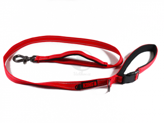 Vodítko nylon 150 cm KONG TRAFFIC REFLEX červené  vypouštěcí černá karabina | pro psy do cca 40 kg