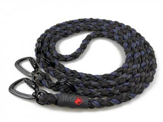 Vodítko paracord 220 cm přepínací TWIST BLACK tmavě modré  pro psy do cca 50 kg | duralové twist-lock černé karabiny použitý paracord: normální
