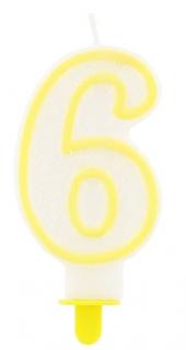Číslo 6 žlutá