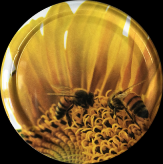 Víčko 2 včelky na slunečnici TO82 Množství: 4 krabice (2000ks)