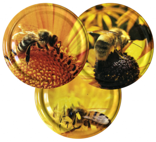 Víčko včelka na žlutém květu TO82 MIX Množství: 3 krabice (1500ks)