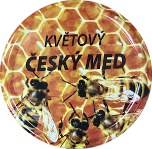 Víčko včelky na plástu Český med květový TO82 Množství: Krabice (500ks)