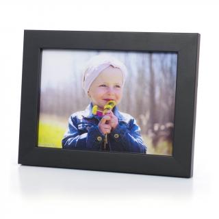 CORK - černý dřevěný rámeček na fotky: 13x18cm, zasklení: Sklo