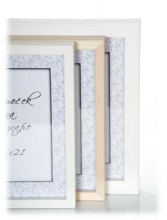 KODIAK -Bílý dřevěný rámeček na foto 30x30cm na fotky: 30x30cm, zasklení: Sklo