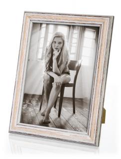 OLD FRAME - imitace starého dřevěného fotorámečku na fotky: 10x15cm, zasklení: Sklo
