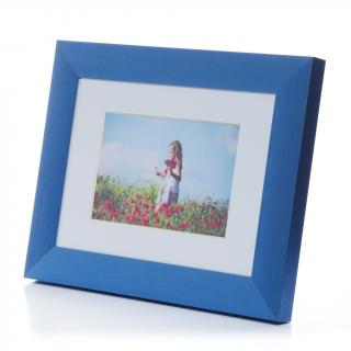 PORTLAND kartáčovaný hliník - modrý na fotky: 15x21cm, zasklení: Sklo