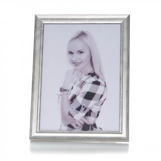 SILVERTONE rámeček dřevěný - stříbrný s prolisem na fotky: 30x40cm, zasklení: Sklo