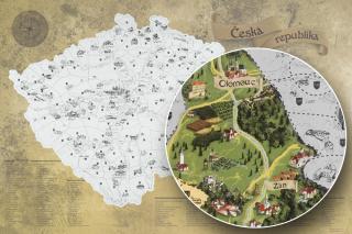 Stírací turistická mapa ČR - 60x90cm