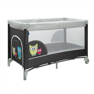 Baby Mix cestovní postýlka Sova, tmavě šedá