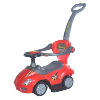 Baby Mix Dětské odrážedlo s vodící tyčí 3v1 Mega Car, červené