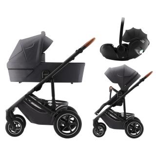 Britax Römer Set kočárek Smile 5Z + hluboká korba + autosedačka Baby-Safe PRO Classic, Midnight Grey