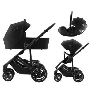 Britax Römer Set kočárek Smile 5Z + hluboká korba + autosedačka Baby-Safe PRO Classic, Space Black