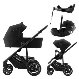 Britax Römer Set kočárek Smile 5Z + hluboká korba + autosedačka Baby-Safe PRO + Vario Base 5Z Classic, Space Black