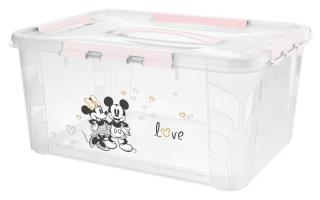 KEEEPER Domácí úložný box  Mickey & Minnie , Pastelová růžová XL