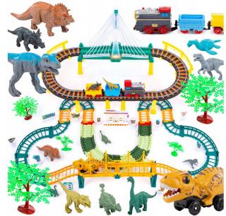 Kinderplay dinosauří dráha s elektrickým vláčkem, 178 dílů