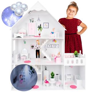 Kinderplay dřevěný domek pro panenky 118cm, bílý
