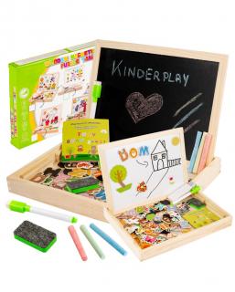 Kinderplay vzdělávací magnetická tabule 3v1, dřevěná