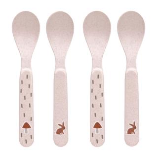 Lässig BABIES sada 4 lžiček Spoon Set PP/Cellulose Little Forest rabbit