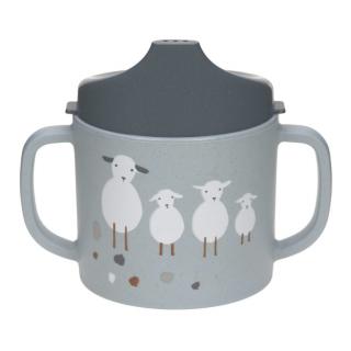 Lässig dětský hrneček Sippy Cup PP/Cellulose Tiny Farmer Sheep/Goose blue