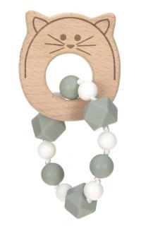 Teether Bracelet Wood/Silicone Little Chums cat