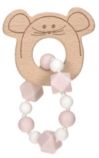 Teether Bracelet Wood/Silicone Little Chums mouse