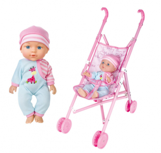 Wiky Miminko se zvuky a kočárkem 27 cm - český obal