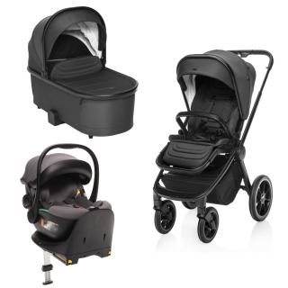 ZOPA Set kočárek Move Cross 3 + hluboká korba  Move XL 3 + autosedačka + báze, All Black