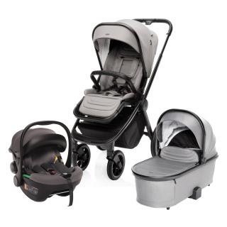 ZOPA Set kočárek Move Cross 3 + hluboká korba Move XL 3 + autosedačka, Metal Grey