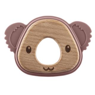 ZOPA Silikonové dřevěné kousátko Koala, Old Pink