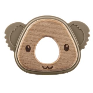 ZOPA Silikonové dřevěné kousátko Koala, Sand Beige