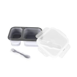ZOPA Silikonový svačinový box s příborem velký, Dove Grey