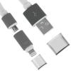 Datový kabel 2v1 USB 1m /Grey/White/