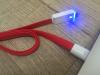 Datový kabel Apple Noodle LED USB 1m /Red/