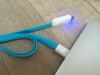 Datový kabel micro USB Noodle LED USB 1m /Blue/