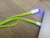 Datový kabel micro USB Noodle LED USB 1m /Green/