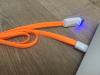 Datový kabel micro USB Noodle LED USB 1m /Orange/