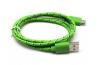 Datový kabel micro USB Nylonový USB 1m /Green/