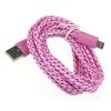 Datový kabel micro USB Nylonový USB 1m /Pink/