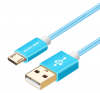 Datový kabel micro USB Voxlink Nylonový USB 2m /Blue/